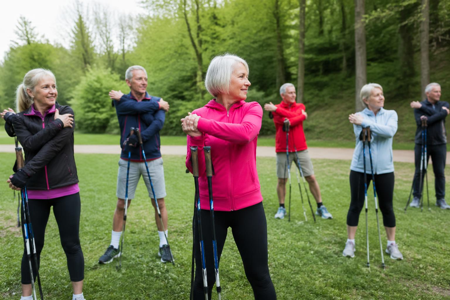 découvrez 8 exercices d'échauffement essentiels pour les seniors avant de pratiquer la marche nordique, afin de prévenir les blessures et optimiser votre activité.