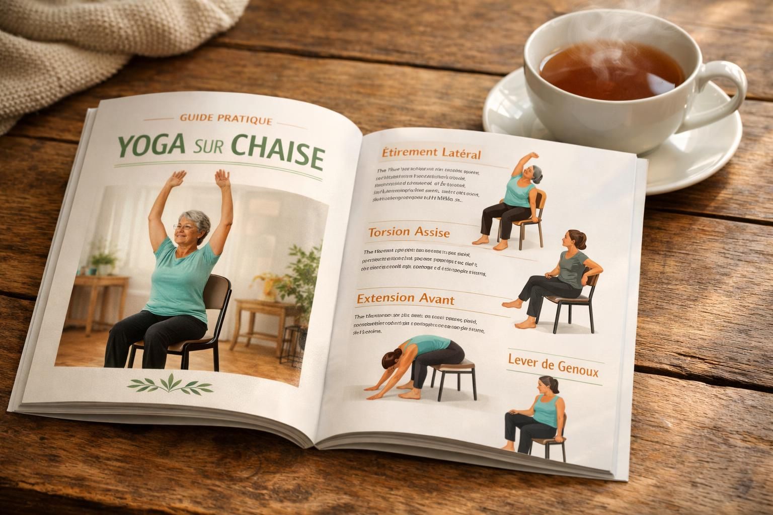 téléchargez gratuitement votre guide pdf de yoga sur chaise pour seniors, avec des exercices et postures simples pour rester en forme et améliorer votre bien-être au quotidien.