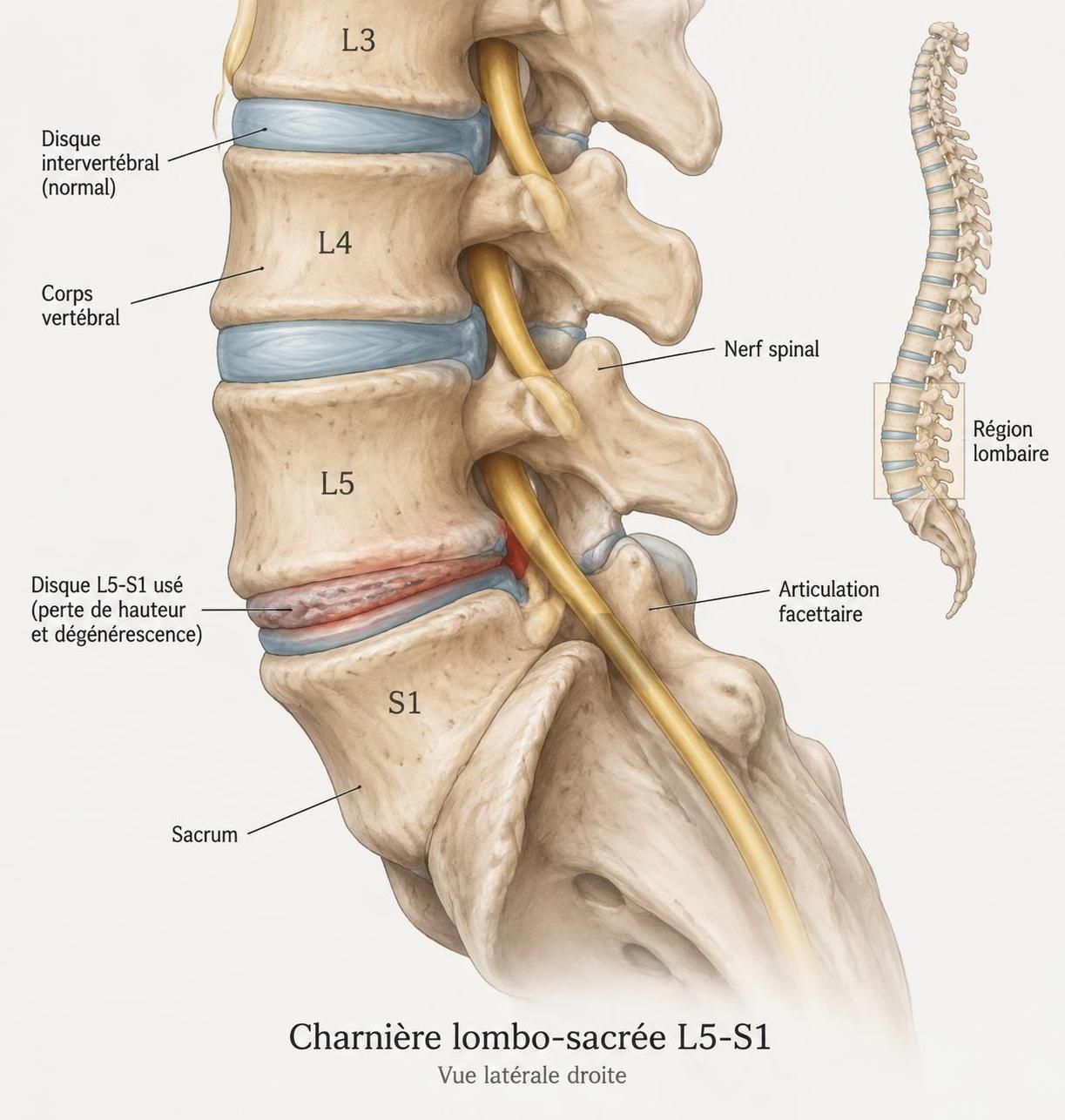 découvrez la discopathie l5-s1 : symptômes, causes, diagnostic et traitements possibles pour mieux comprendre cette affection du bas du dos.
