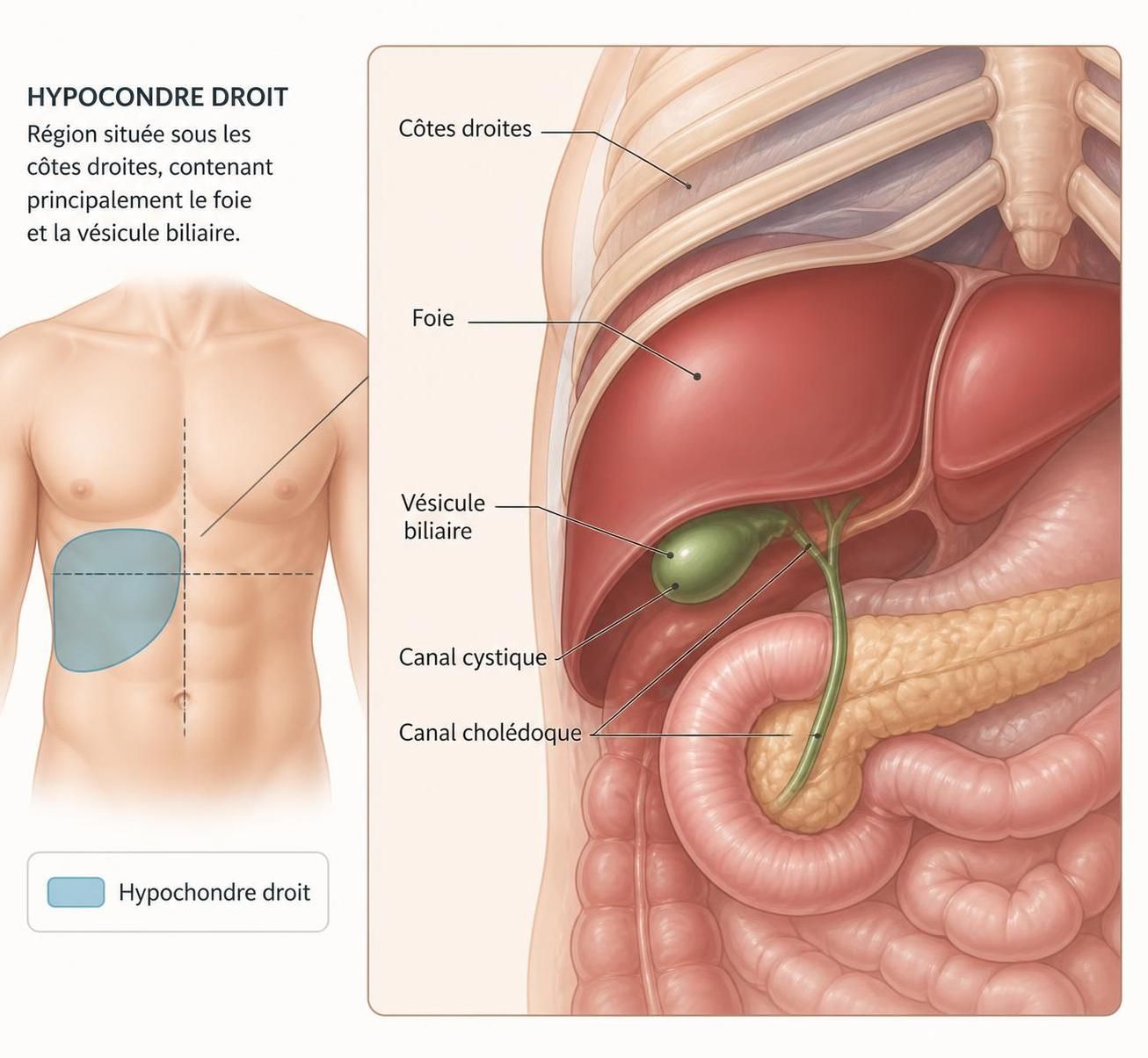 découvrez les causes, symptômes et traitements de la douleur à l'hypochondre droit pour mieux comprendre et soulager cet inconfort.